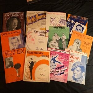 Lot of 12 Vintage Music Sheets 1920s - 30s Piano